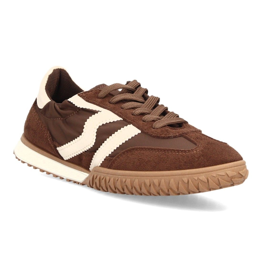 Zapatillas casual retro con cordones y elástico para mujer — AF017 — Marrón - Imagen 3