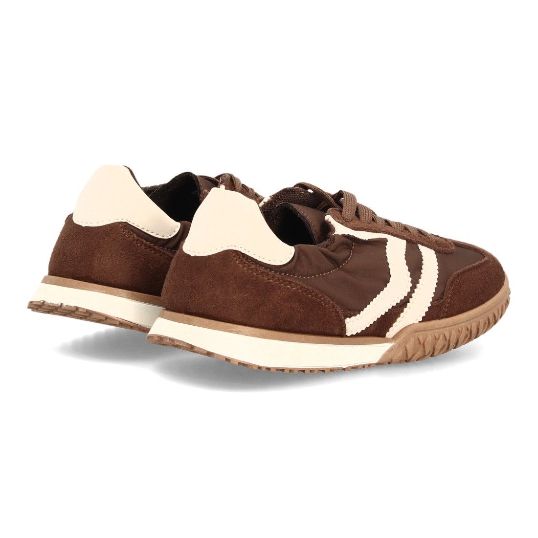 Zapatillas casual retro con cordones y elástico para mujer — AF017 — Marrón - Imagen 5