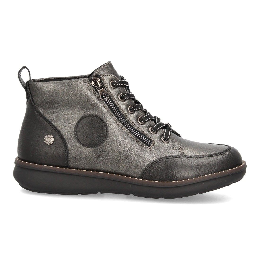 Botines casual mujer con cremallera lateral — VR6-3330 — Negro - Imagen 2