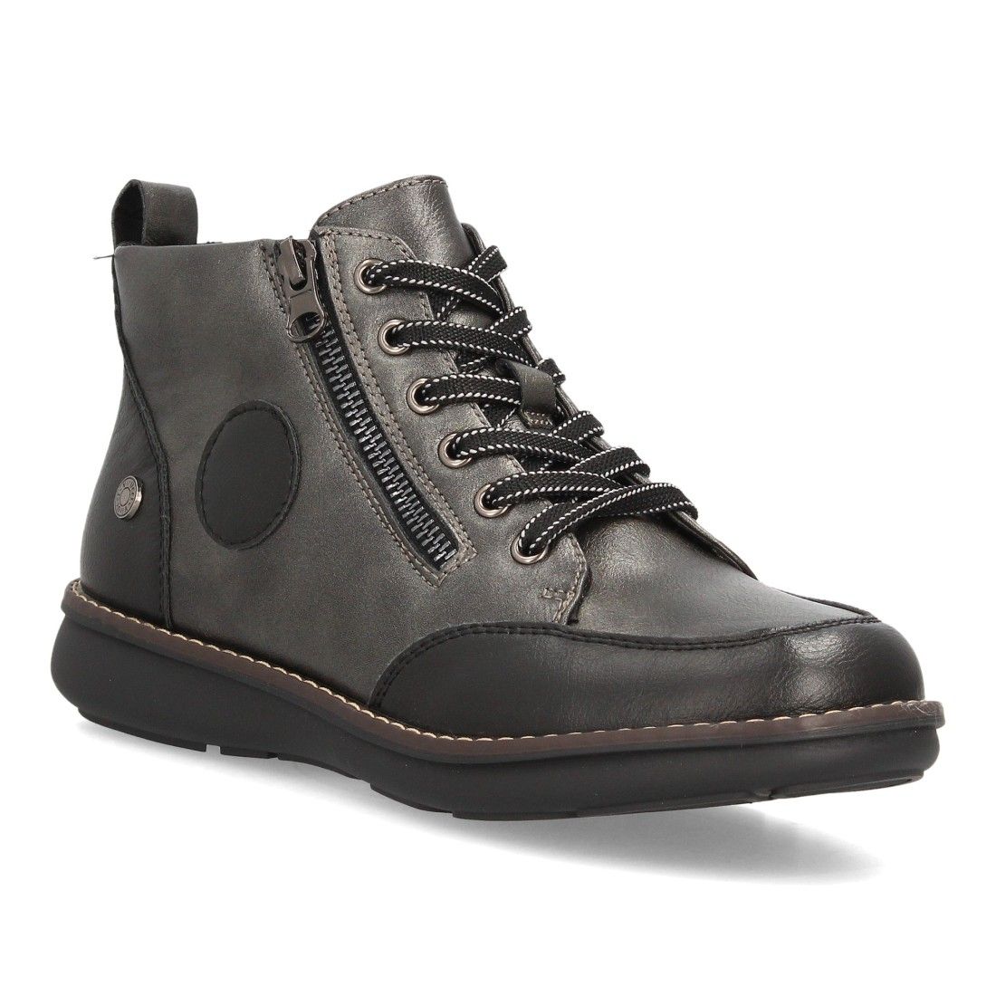 Botines casual mujer con cremallera lateral — VR6-3330 — Negro - Imagen 3