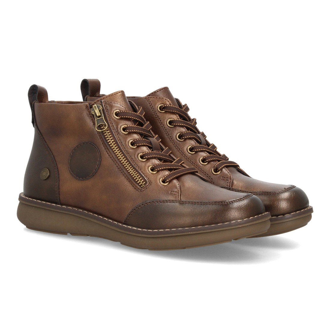 Botines casual mujer con cremallera lateral — VR6-3330 — Marrón