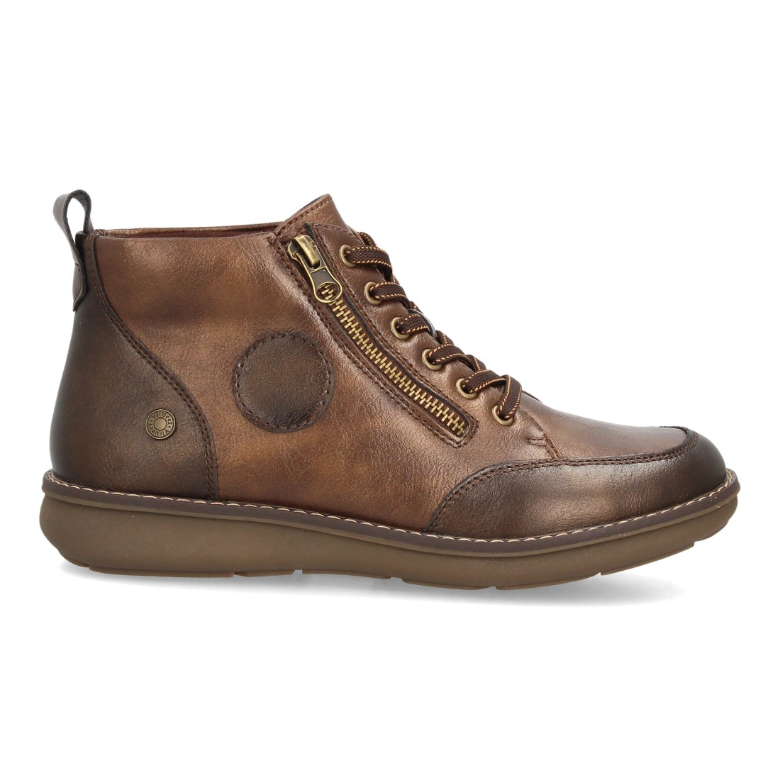 Botines casual mujer con cremallera lateral — VR6-3330 — Marrón - Imagen 2