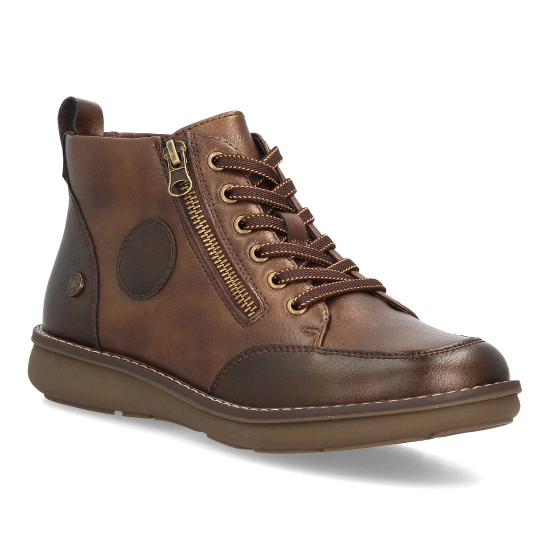Botines casual mujer con cremallera lateral — VR6-3330 — Marrón - Imagen 3