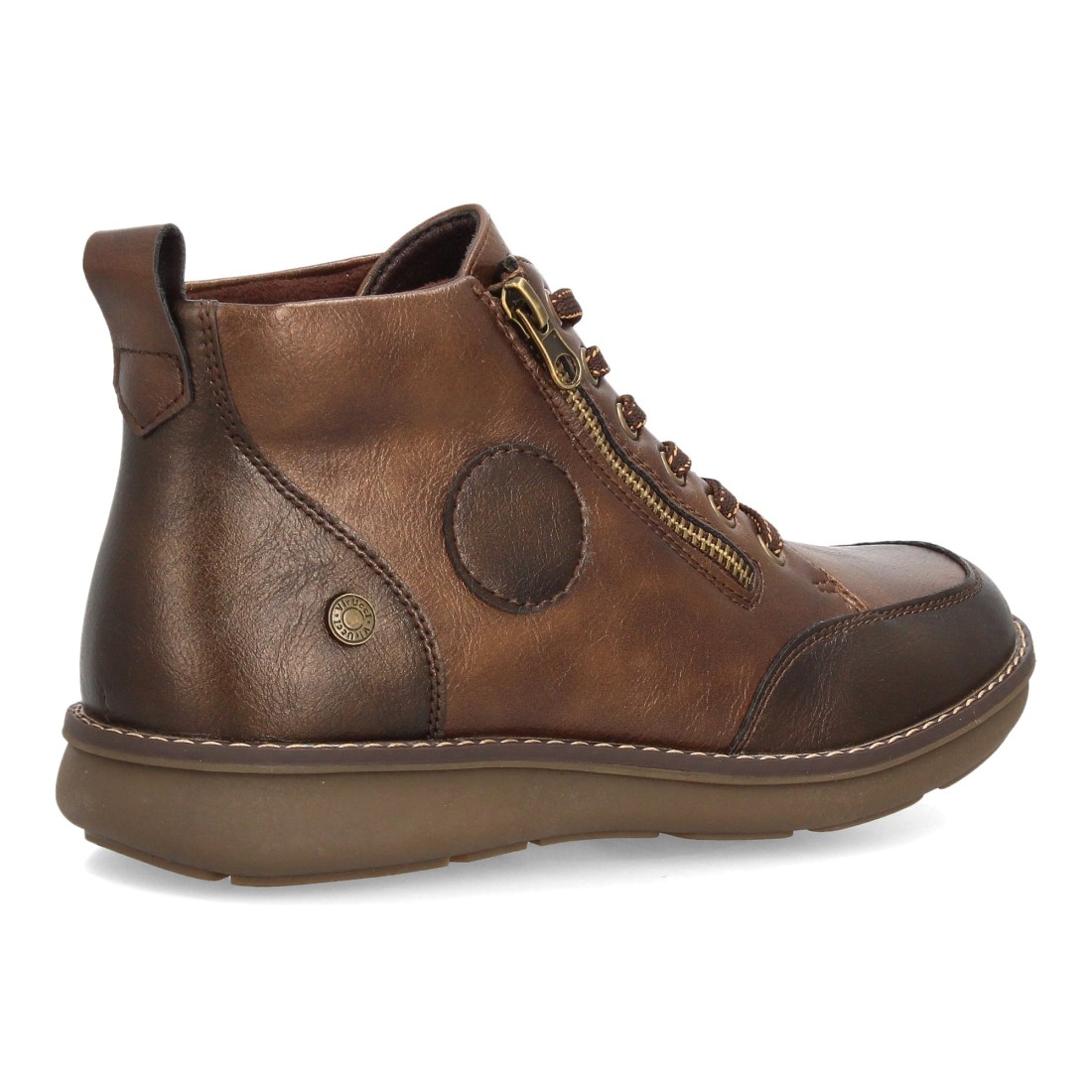Botines casual mujer con cremallera lateral — VR6-3330 — Marrón - Imagen 4
