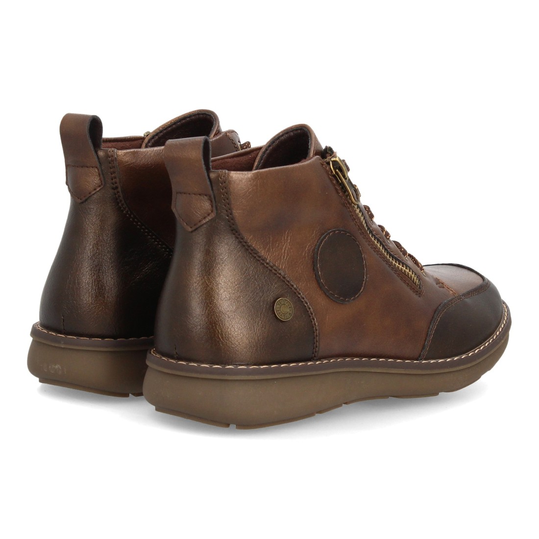 Botines casual mujer con cremallera lateral — VR6-3330 — Marrón - Imagen 5