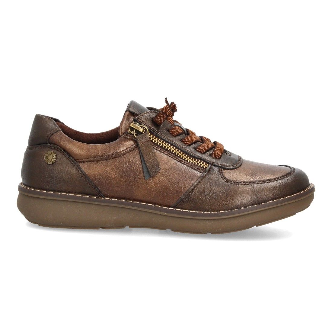 Zapatos casual mujer con cremallera lateral — VR6-3357 — Marrón - Imagen 2