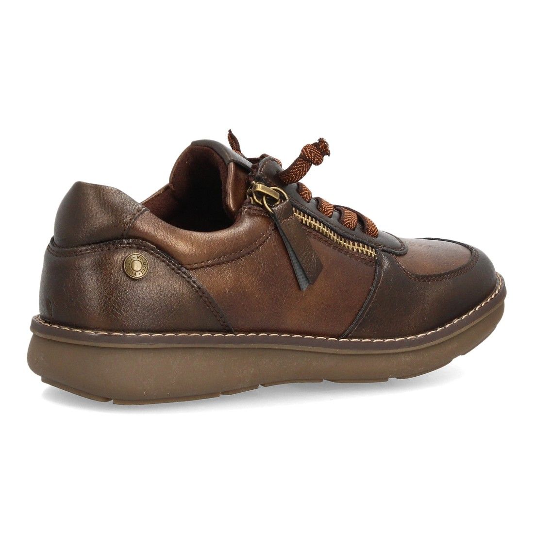 Zapatos casual mujer con cremallera lateral — VR6-3357 — Marrón - Imagen 4