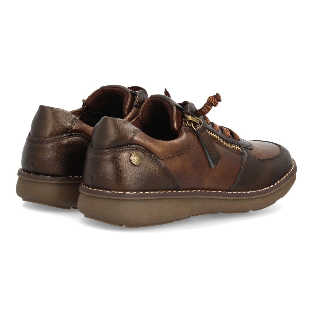 Zapatos casual mujer con cremallera lateral — VR6-3357 — Marrón - Imagen 5