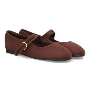 Bailarinas barefoot mujer con hebilla ajustable — VR6-3510 — Marrón