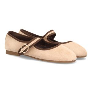 Bailarinas barefoot mujer con hebilla ajustable — VR6-3510 — Beige