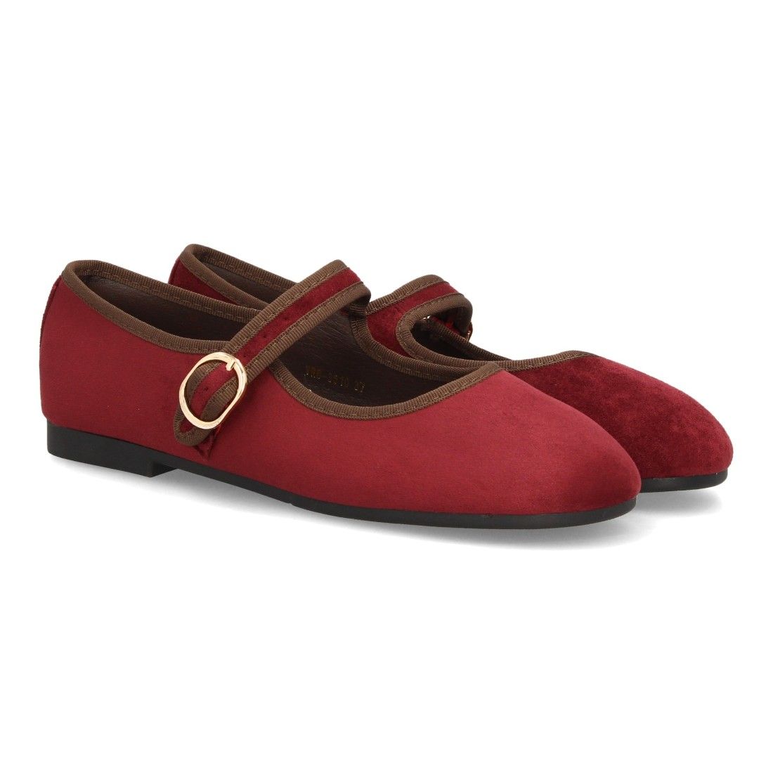 Bailarinas barefoot mujer con hebilla ajustable — VR6-3510 — Burdeos