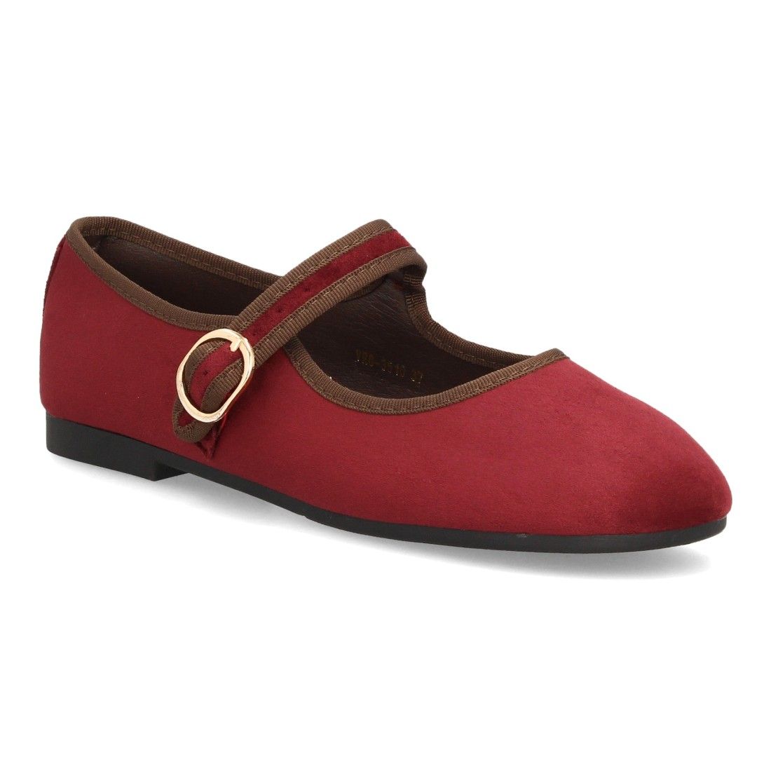 Bailarinas barefoot mujer con hebilla ajustable — VR6-3510 — Burdeos - Imagen 3