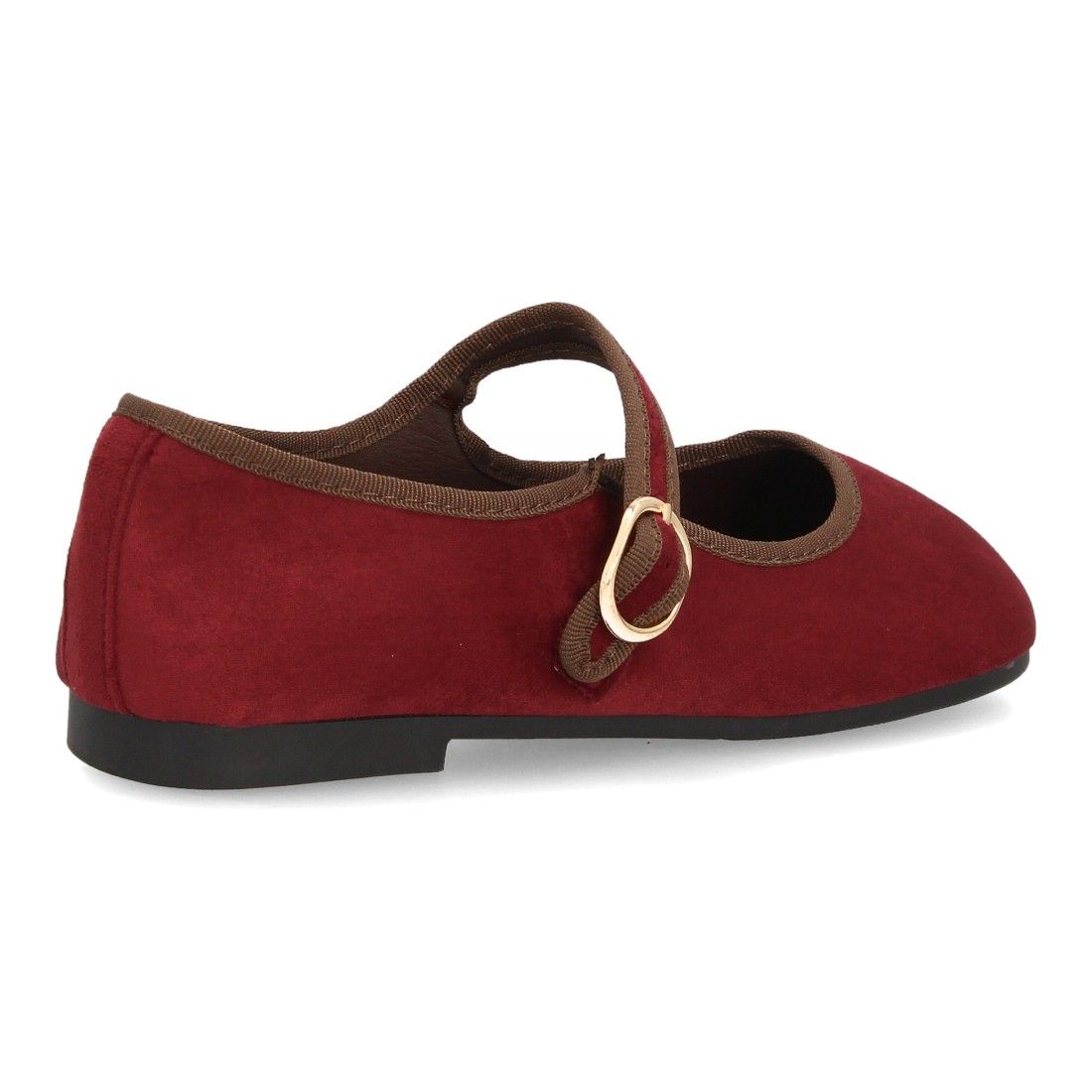Bailarinas barefoot mujer con hebilla ajustable — VR6-3510 — Burdeos - Imagen 4