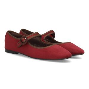 Bailarinas mujer con hebilla circular ajustable — VR6-3511 — Burdeos