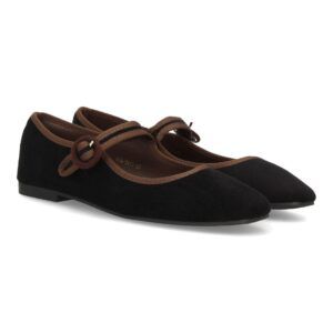 Bailarinas mujer con hebilla circular ajustable — VR6-3511 — Negro