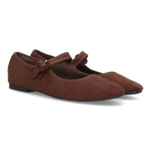 Bailarinas mujer con hebilla circular ajustable — VR6-3511 — Marrón