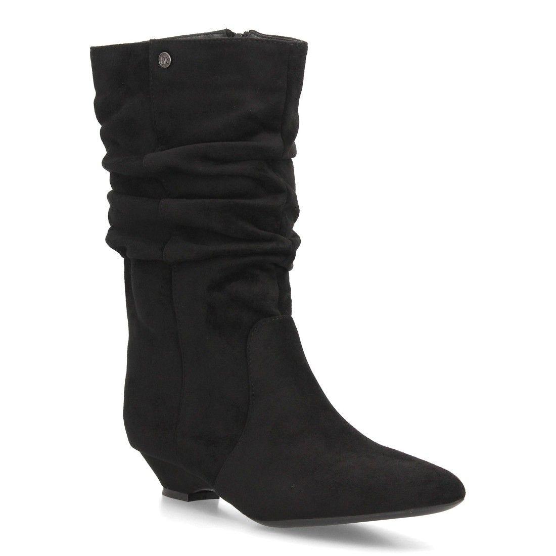 Botas mujer fruncidas con tacón — S-6083 — Negro - Imagen 3