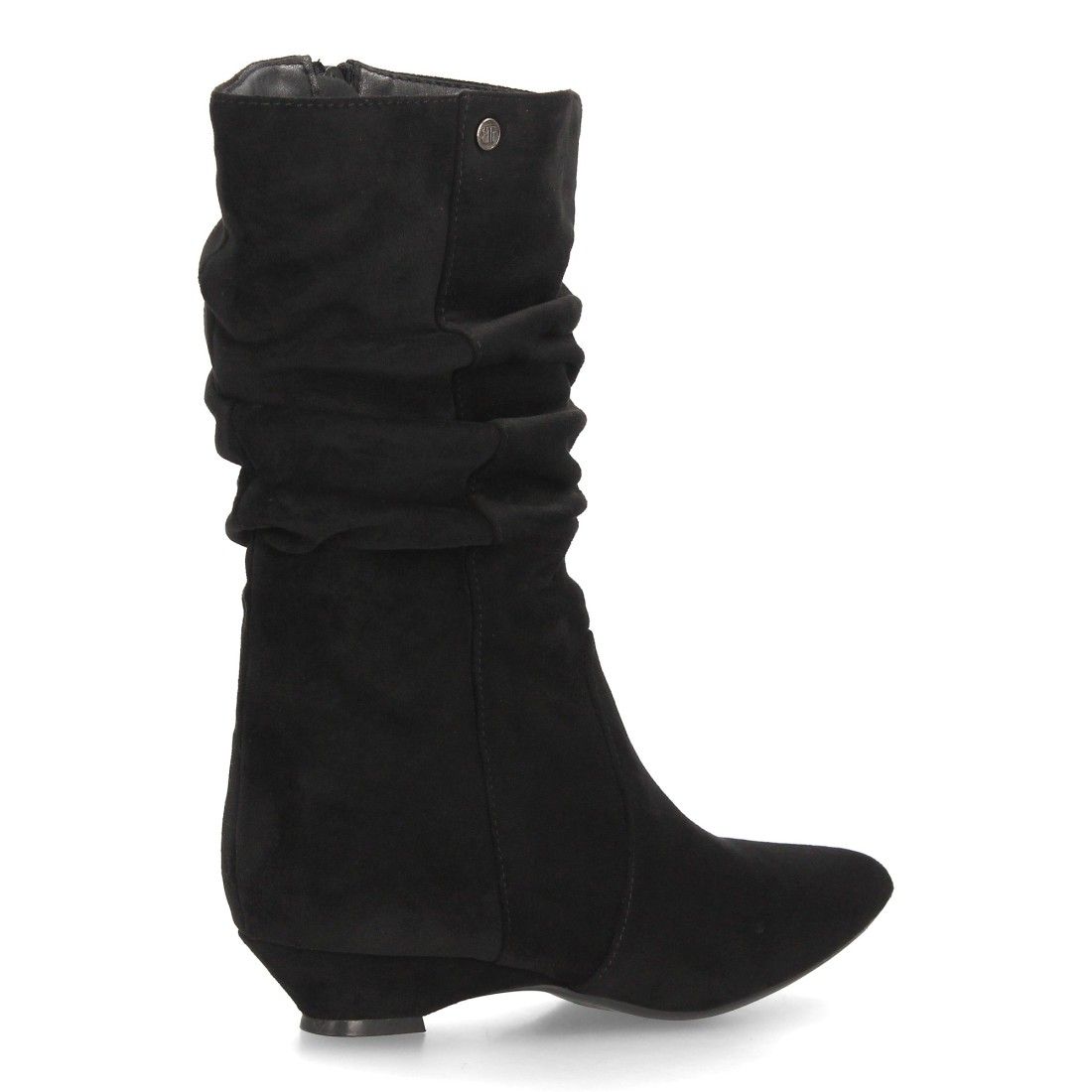 Botas mujer fruncidas con tacón — S-6083 — Negro - Imagen 4