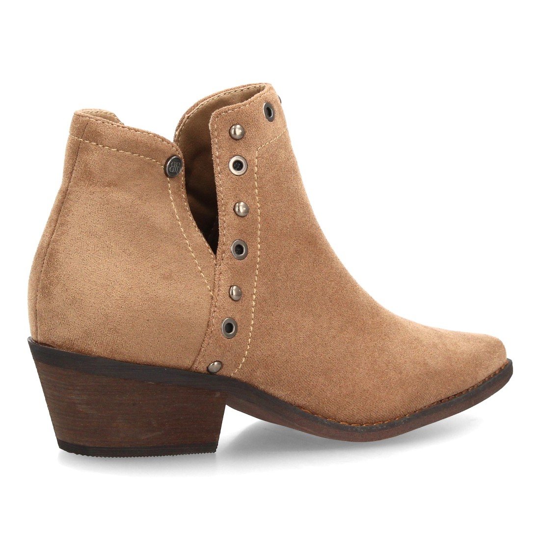 Botines cowboy mujer con detalles metálicos — S-6077 — Beige - Imagen 4