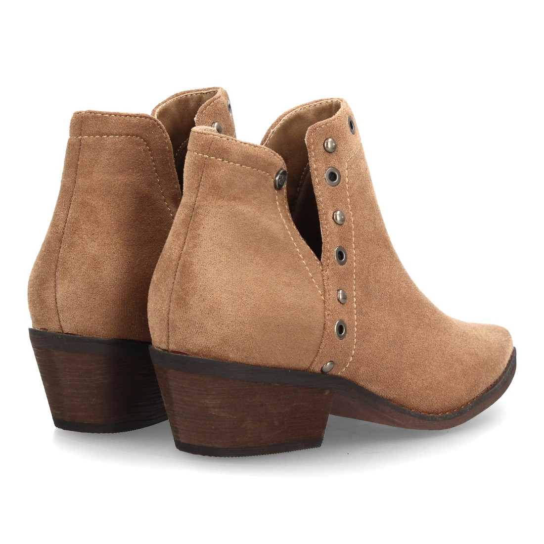 Botines cowboy mujer con detalles metálicos — S-6077 — Beige - Imagen 5