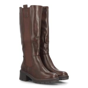 Botas altas tipo Chelsea con elásticos para mujer — YY-162 — Marrón