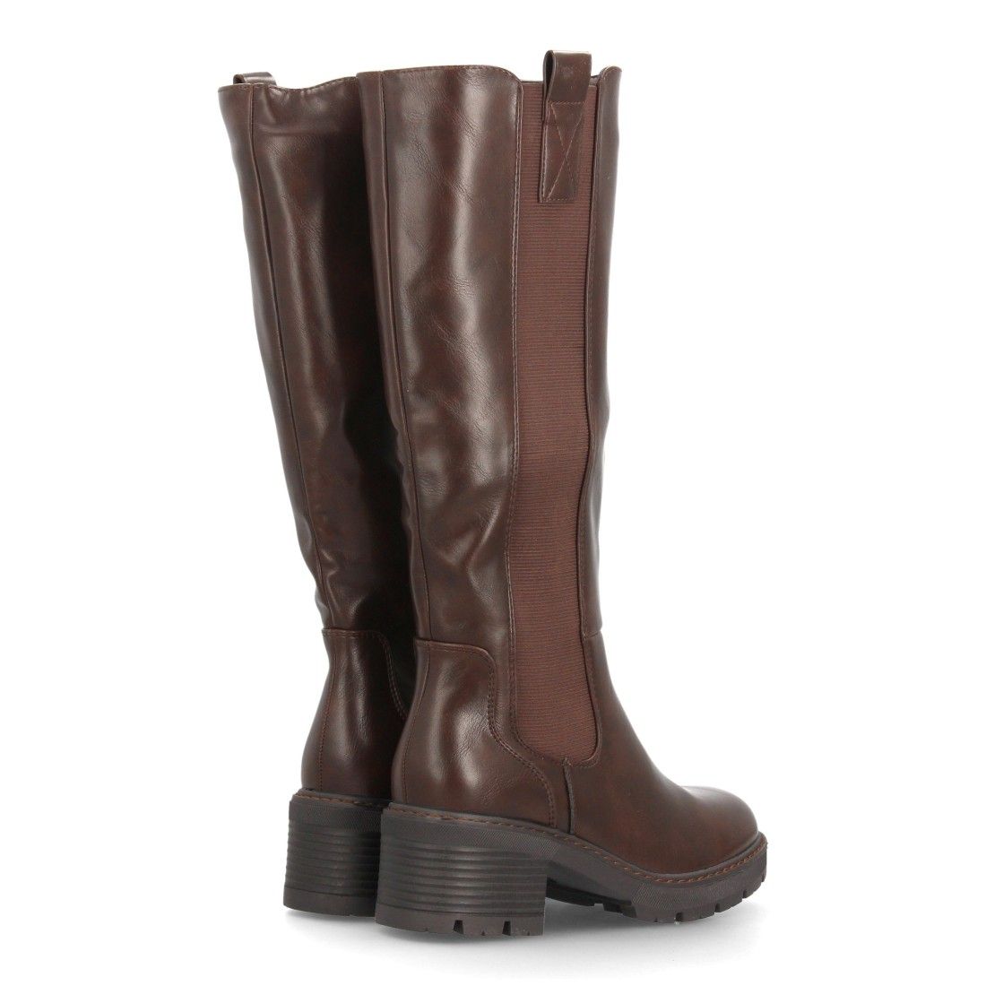 Botas altas tipo Chelsea con elásticos para mujer — YY-162 — Marrón - Imagen 5