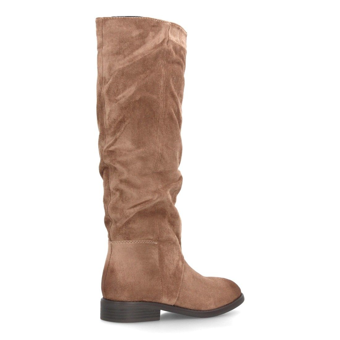 Botas altas mujer de caña arrugada y estampado liso — AA-30 — Kaki - Imagen 4