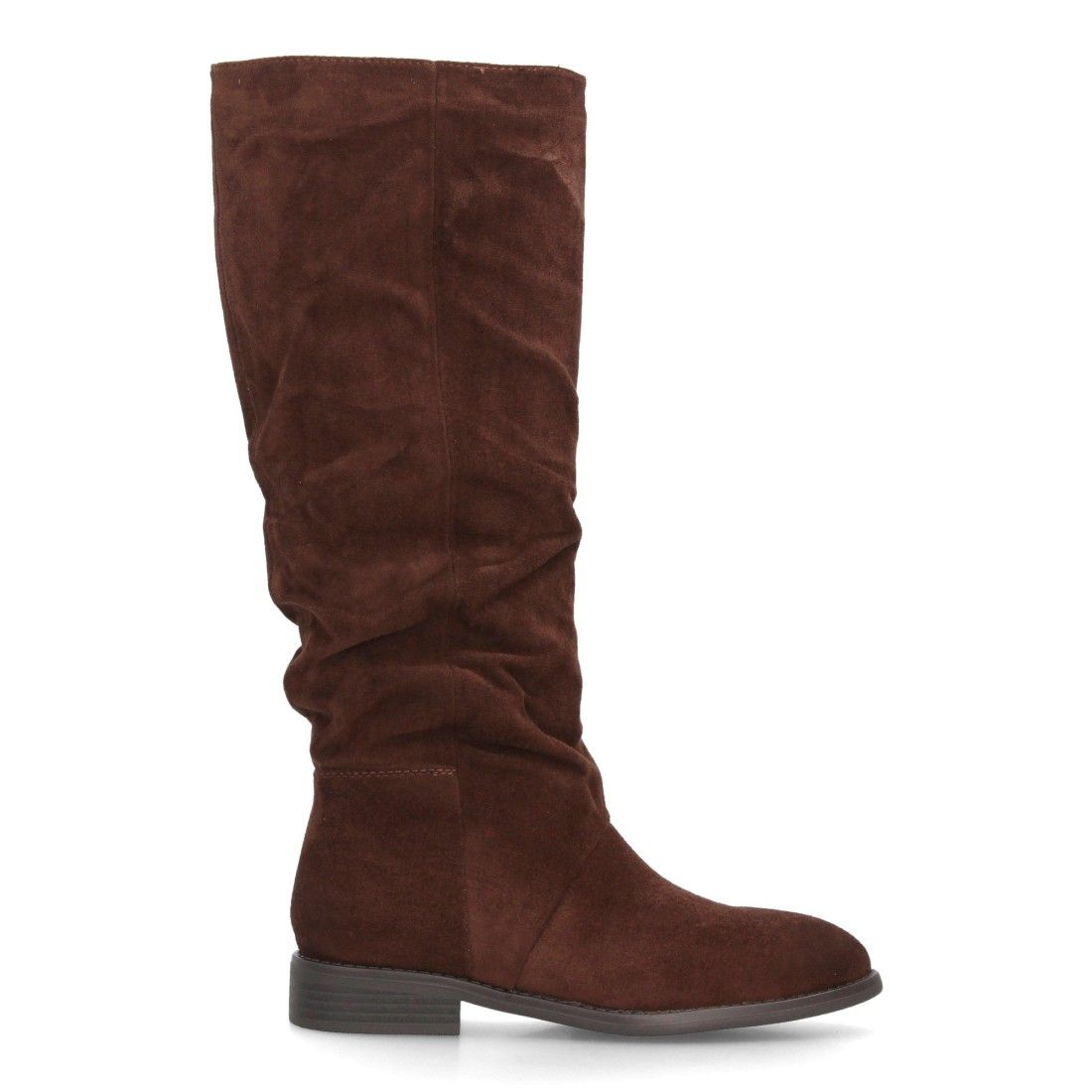 Botas altas mujer de caña arrugada y estampado liso — AA-30 — Marrón - Imagen 2