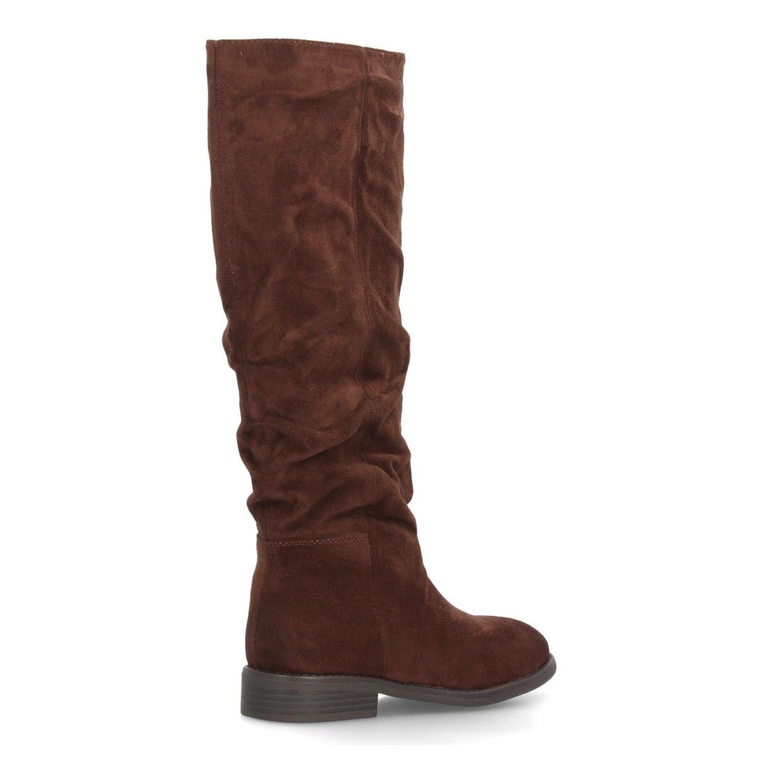 Botas altas mujer de caña arrugada y estampado liso — AA-30 — Marrón - Imagen 4