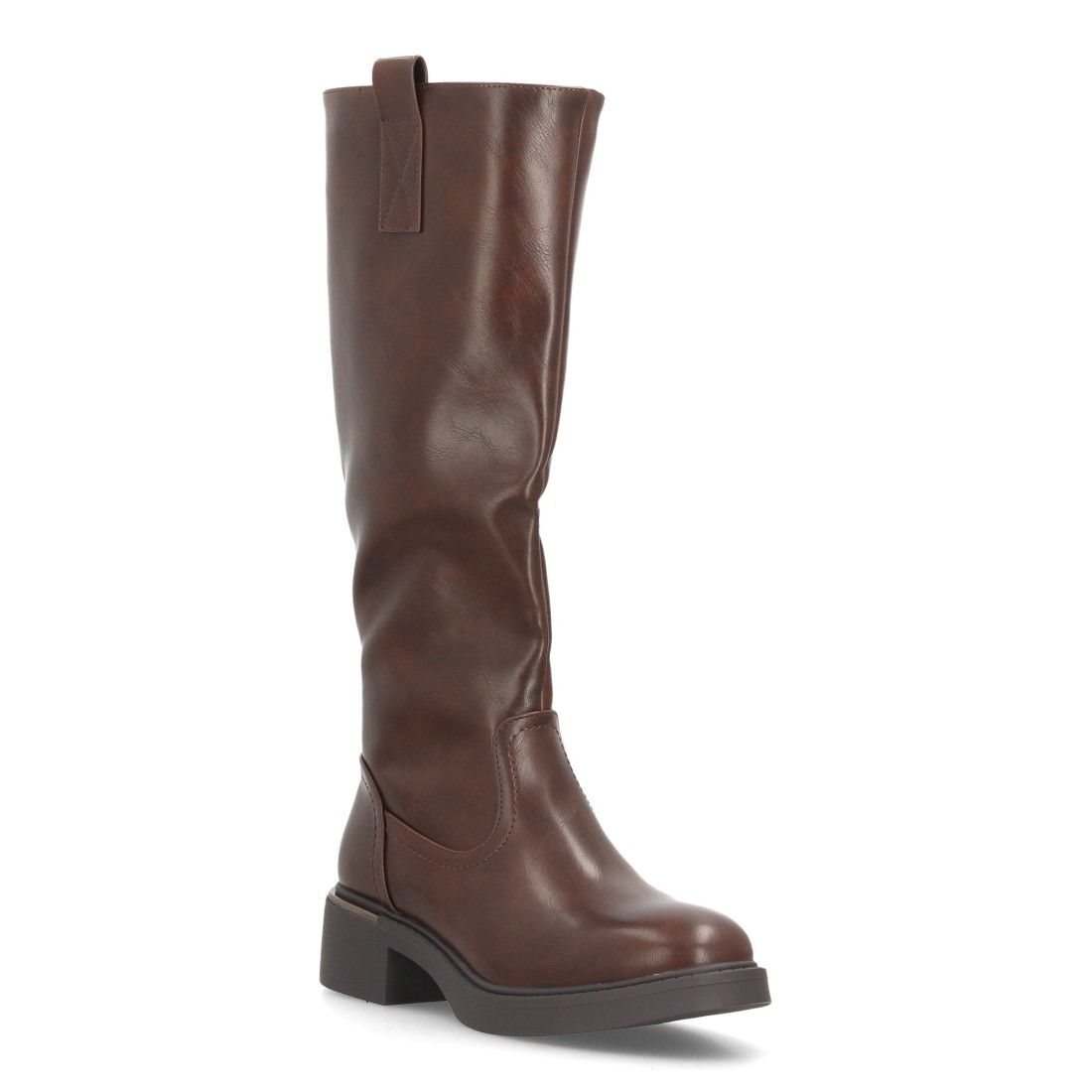 Botas altas mujer estilo ecuestre cierre de cremallera — YY-120 — Marrón - Imagen 3