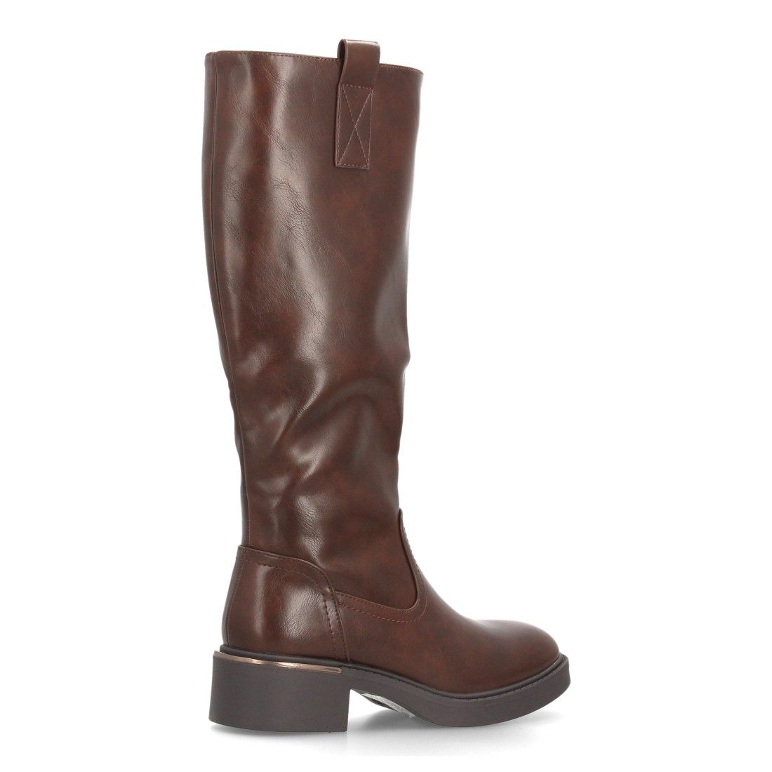 Botas altas mujer estilo ecuestre cierre de cremallera — YY-120 — Marrón - Imagen 4