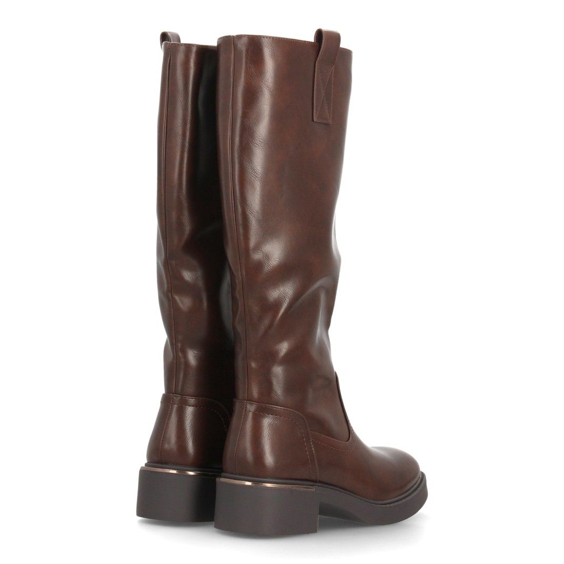 Botas altas mujer estilo ecuestre cierre de cremallera — YY-120 — Marrón - Imagen 5