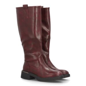 Botas altas mujer estilo ecuestre cierre de cremallera — YY-120 — Burdeos
