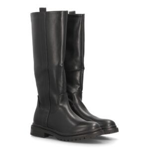 Botas altas casual con suela dentada para mujer — YY-161 — Negro