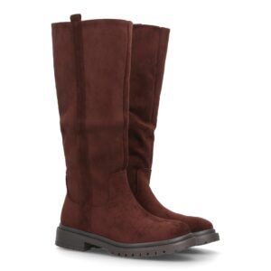 Botas altas casual con suela dentada para mujer — YY-161 — Marrón