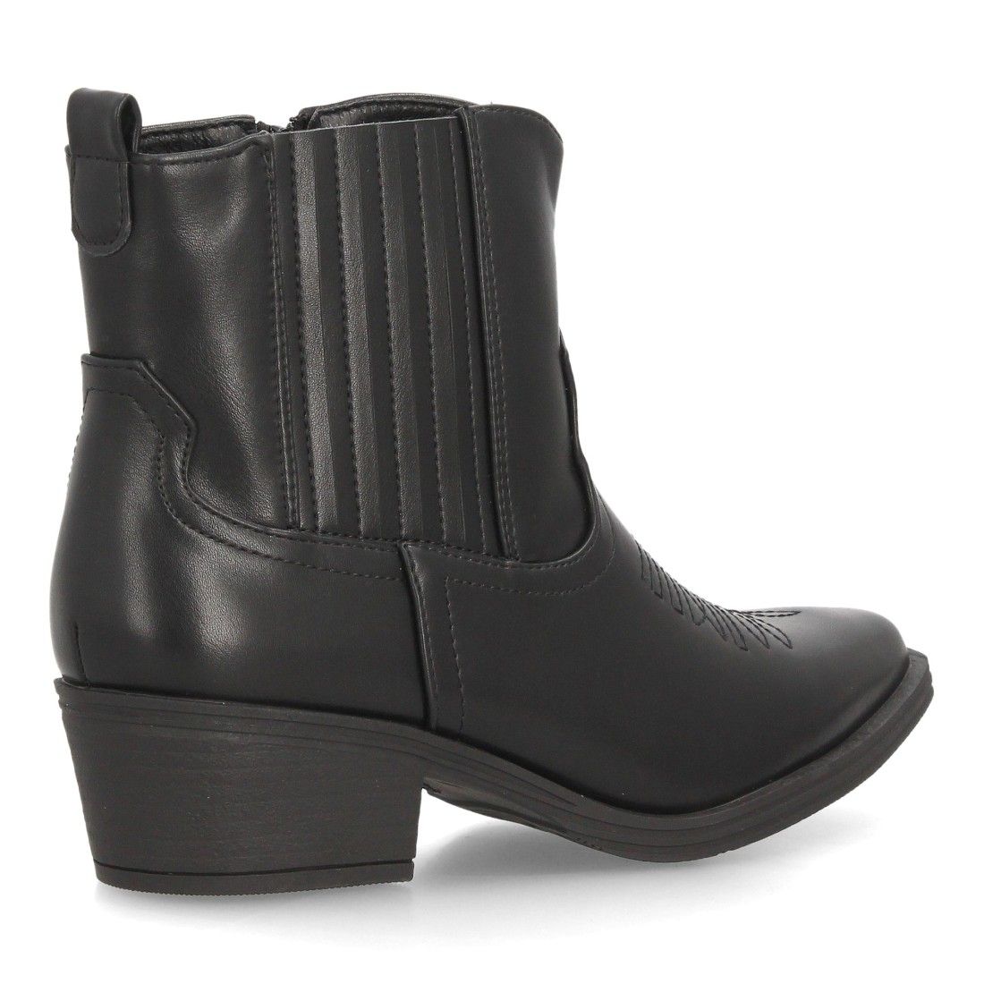 Botines bajos cowboy con bordados y tacónpara mujer — YY-167 — Negro - Imagen 4