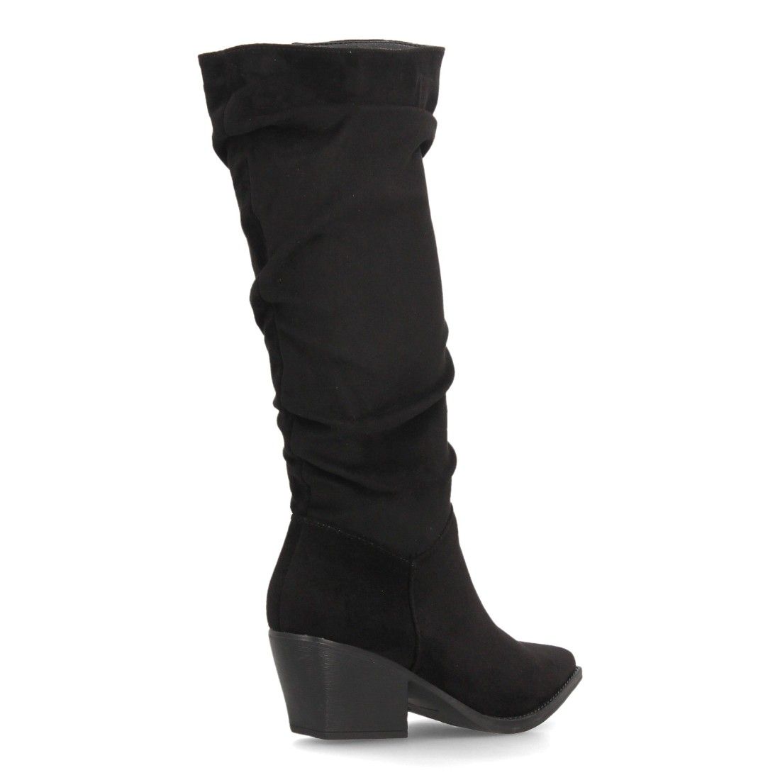 Botas altas cowboy de caña arrugada para mujer — YY-128 — Negro - Imagen 4