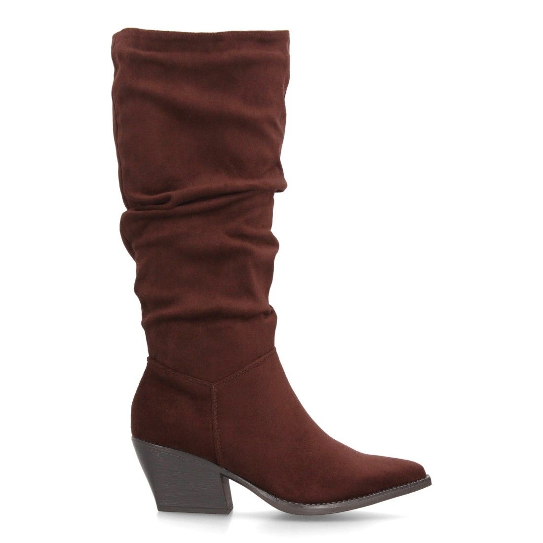 Botas altas cowboy de caña arrugada para mujer — YY-128 — Marrón - Imagen 2