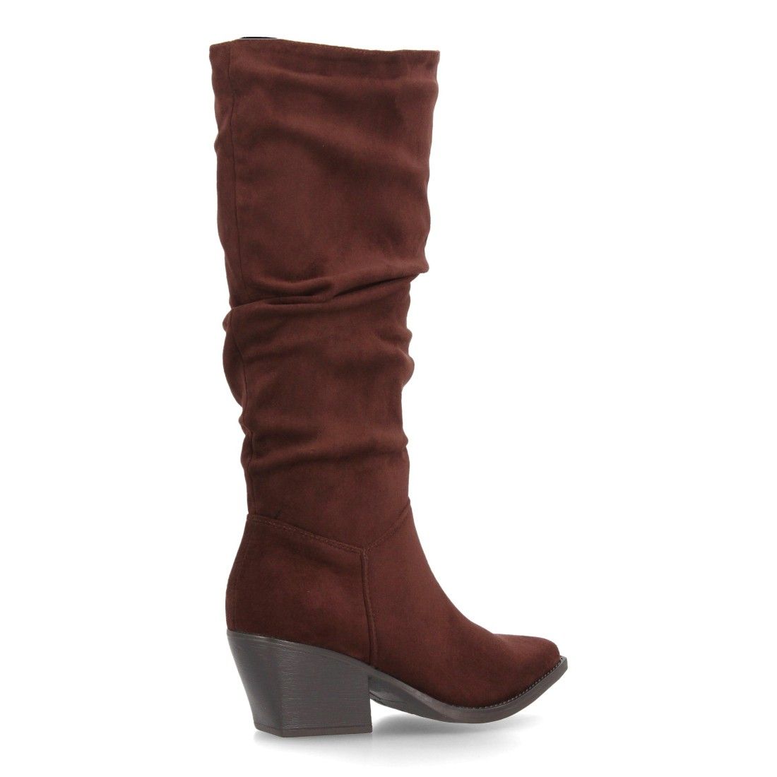 Botas altas cowboy de caña arrugada para mujer — YY-128 — Marrón - Imagen 4