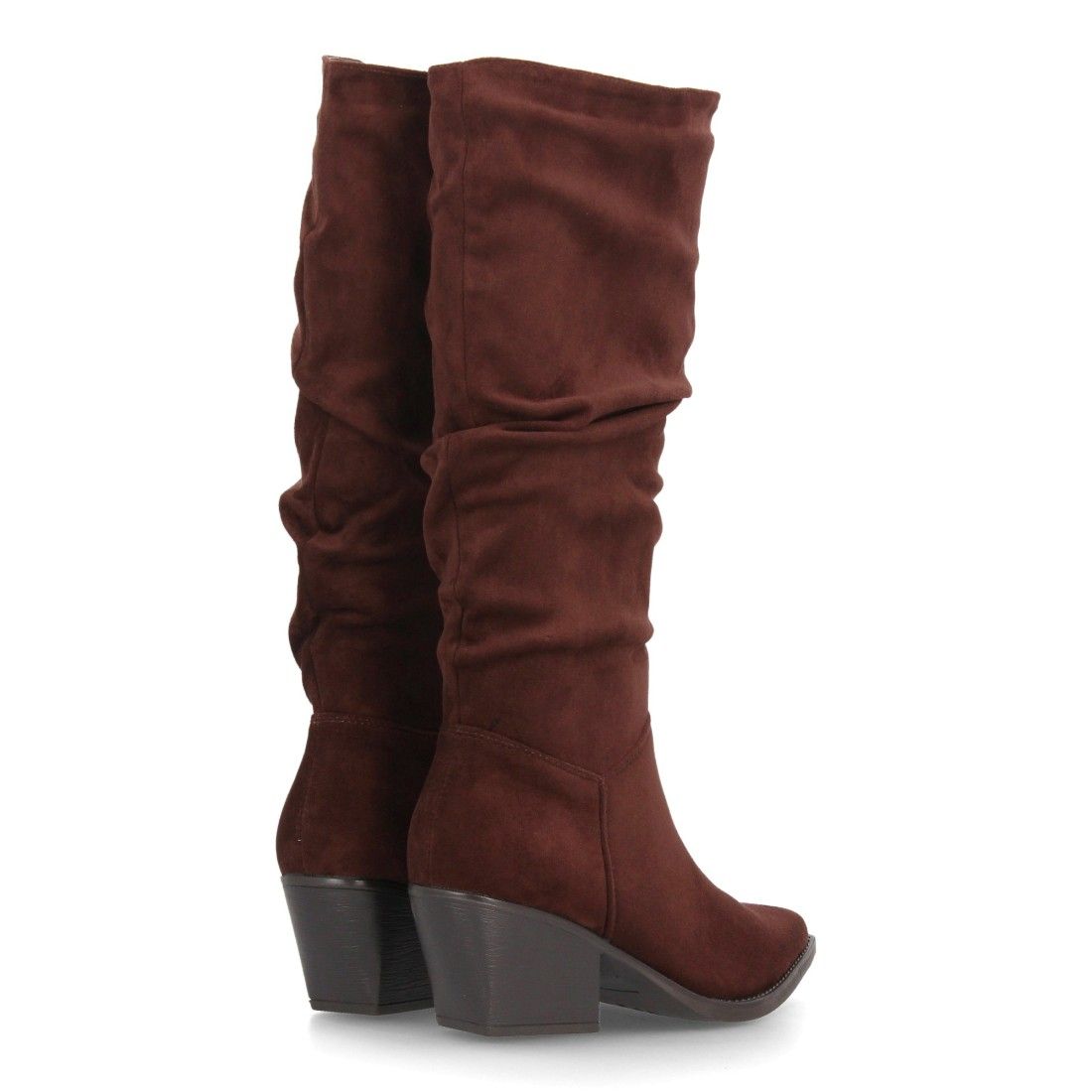 Botas altas cowboy de caña arrugada para mujer — YY-128 — Marrón - Imagen 5