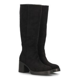 Botas altas de tacón ancho para mujer — YY-176 — Negro
