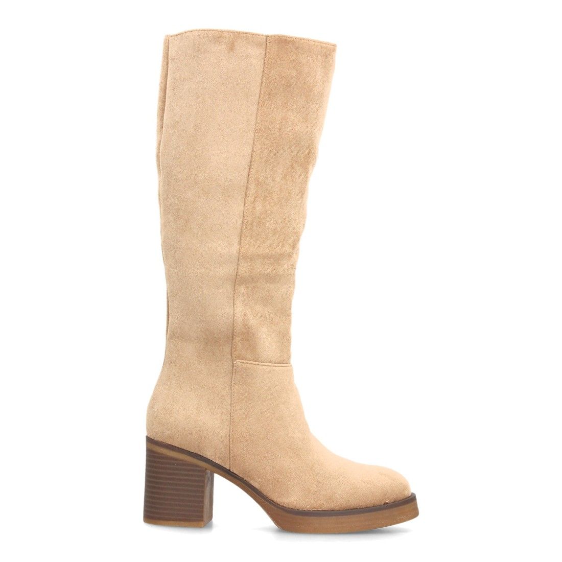 Botas altas de tacón ancho para mujer — YY-176 — Kaki - Imagen 2