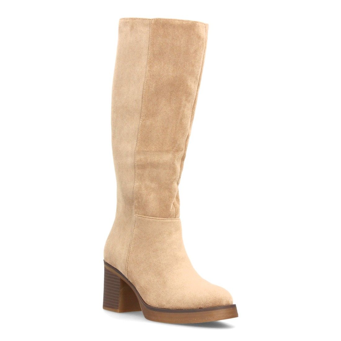 Botas altas de tacón ancho para mujer — YY-176 — Kaki - Imagen 3