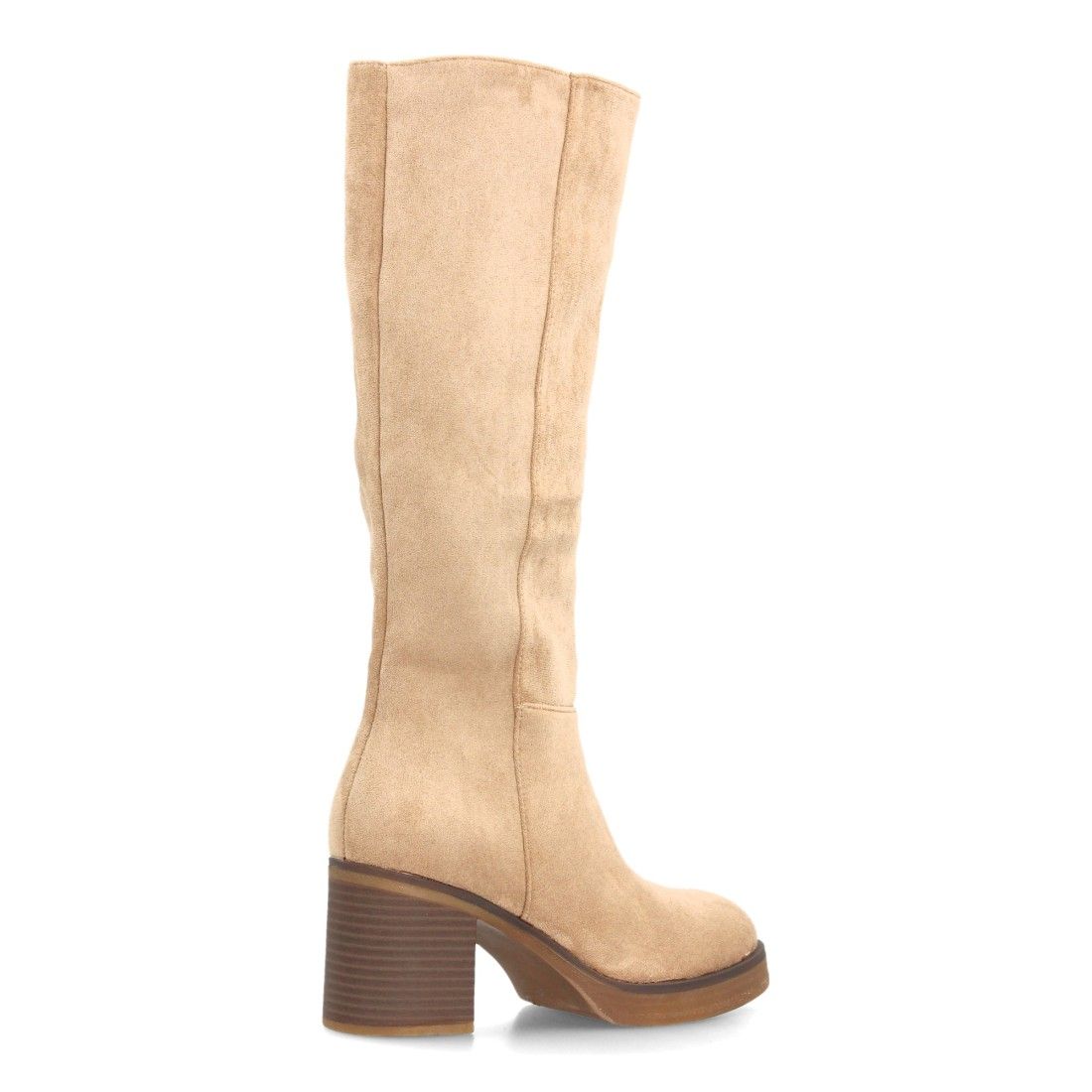 Botas altas de tacón ancho para mujer — YY-176 — Kaki - Imagen 4