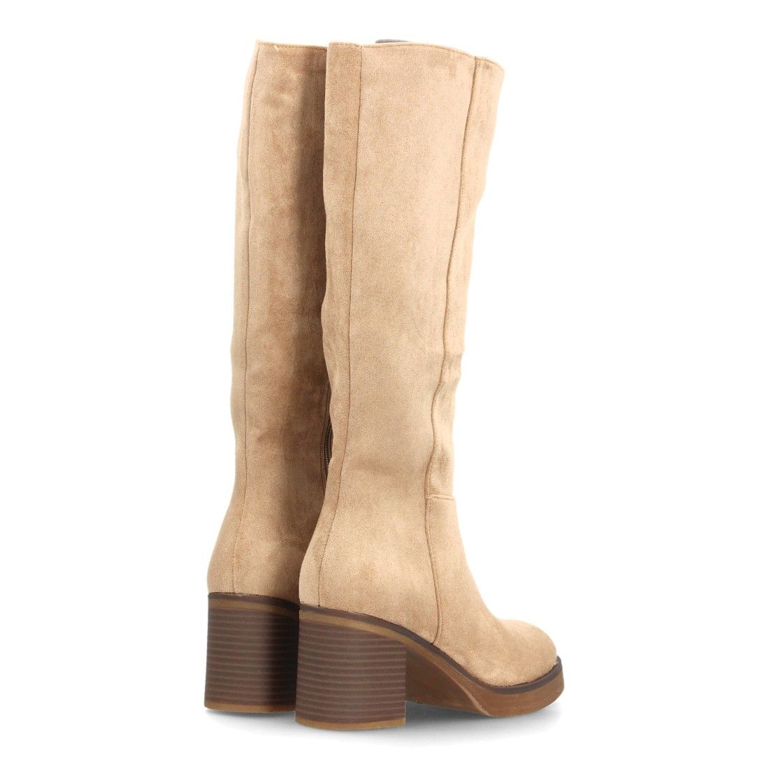 Botas altas de tacón ancho para mujer — YY-176 — Kaki - Imagen 5