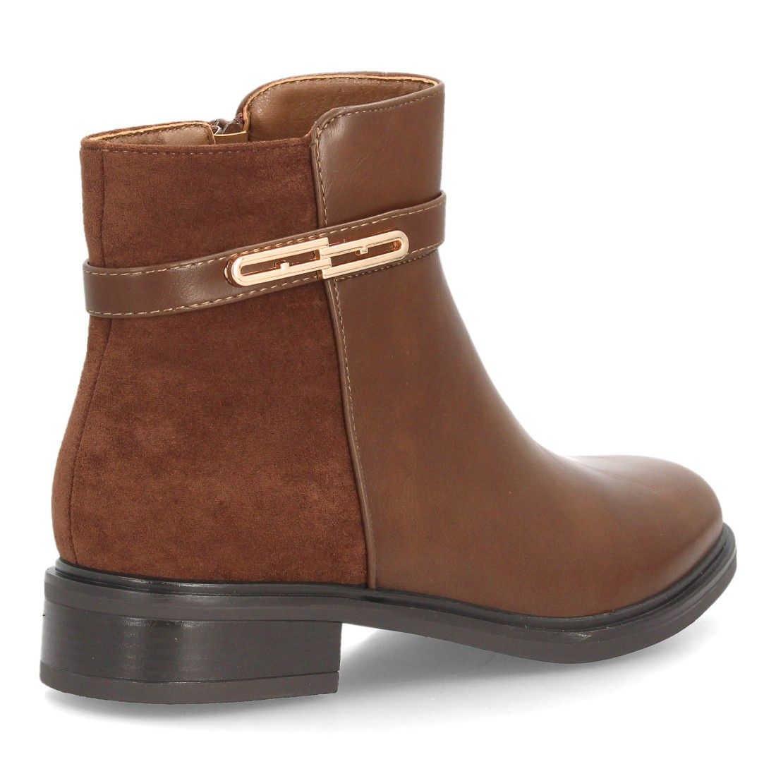 Botines elegantes con detalle metálico decorativo — YY-189 — Camel - Imagen 4