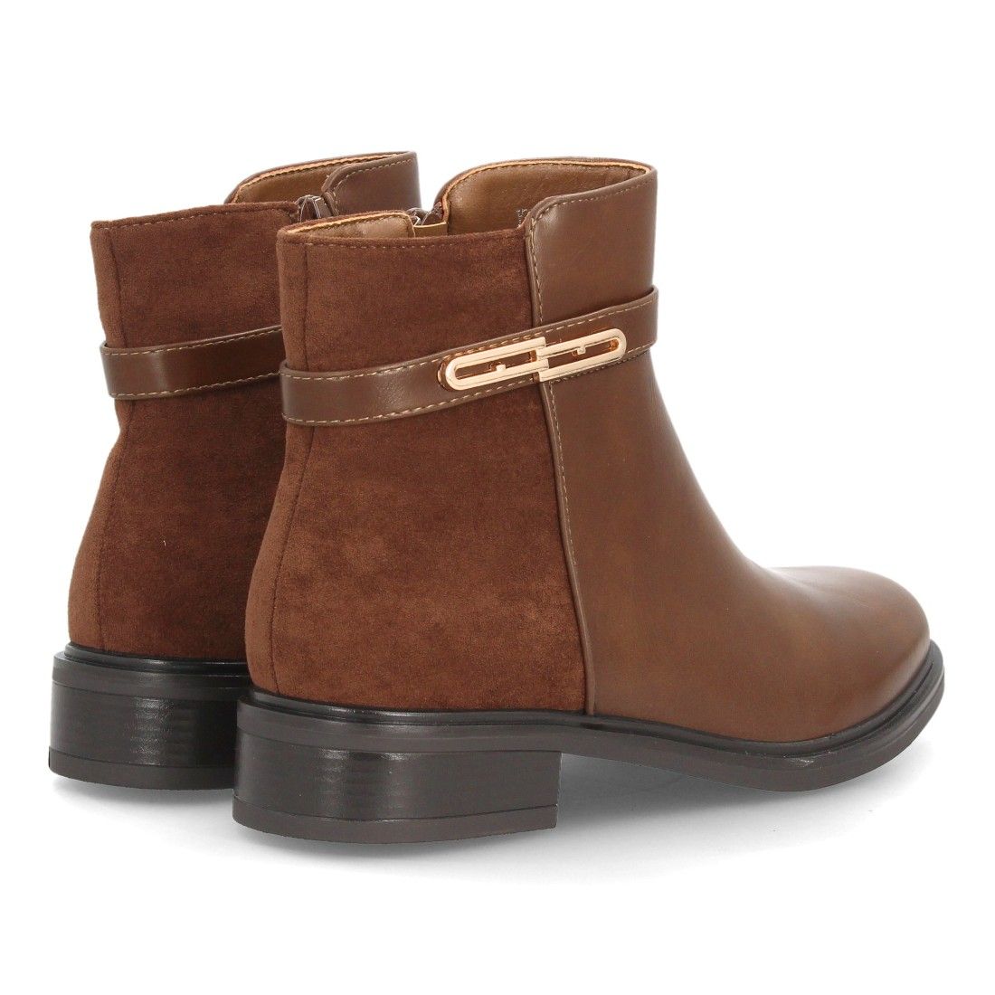 Botines elegantes con detalle metálico decorativo — YY-189 — Camel - Imagen 5