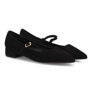 Merceditas elegantes con tacón bajo para mujer — HH997 — Negro