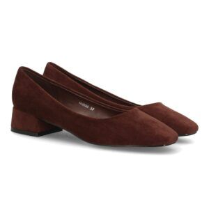 Merceditas elegantes con tacón bajo para mujer — HH996 — Marrón