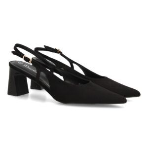 Zapatos slingback elegantes de tacón ancho para mujer — HH998 — Negro